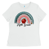 White fifth grade rainbow Ladies Tee - RanaPortraitStore
