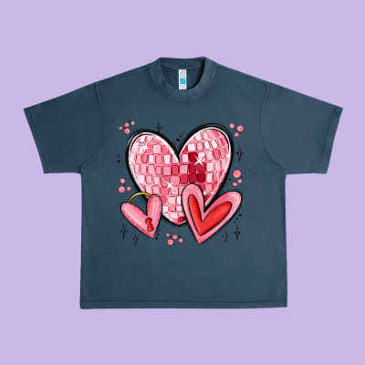 Valentines Hearts Urban Heavy Tee Designed By Maliassmallbusiness