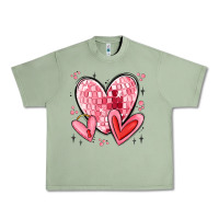 Oil Green valentines hearts Urban Heavy Tee - MaliasSmallBusiness