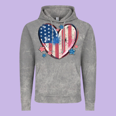 Usa Heart Vintage Hoodie Designed By Maliassmallbusiness