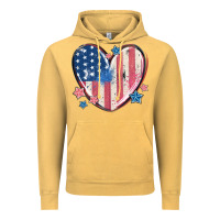 Vintage Mustard usa heart Vintage Hoodie - MaliasSmallBusiness