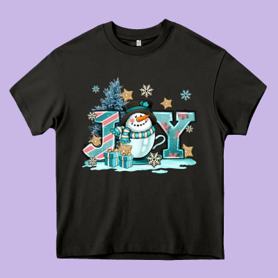Cute Coffeecup Snowmanand Joy Heavy Core Tee Designed By Adodesignshop
