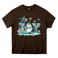 Chocolate Brown cute coffeecup snowmanand joy Heavy Core Tee - AdoDesignShop
