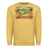 Antique Gold thankful grateful blessed Premium Sweatshirt - CowGirlArtShop
