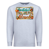 Heather Grey thankful grateful blessed Premium Sweatshirt - CowGirlArtShop