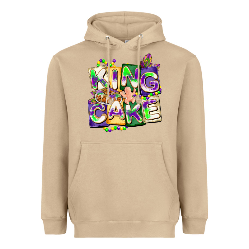 King Cake Mardi Gras Heavyweight Hoodie by CowGirlArtShop | Teevron