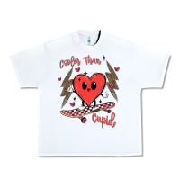 White cooler than cupid Urban Heavy Tee - MaliasSmallBusiness