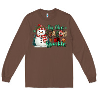 Chestnut tis the season to sparkle snowman Long Sleeve Tee - MaliasSmallBusiness