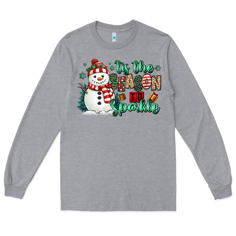 Tis The Season To Sparkle Snowman Long Sleeve Tee by MaliasSmallBusiness | Teevron