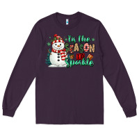 Plum tis the season to sparkle snowman Long Sleeve Tee - MaliasSmallBusiness