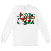 White tis the season to sparkle snowman Long Sleeve Tee - MaliasSmallBusiness