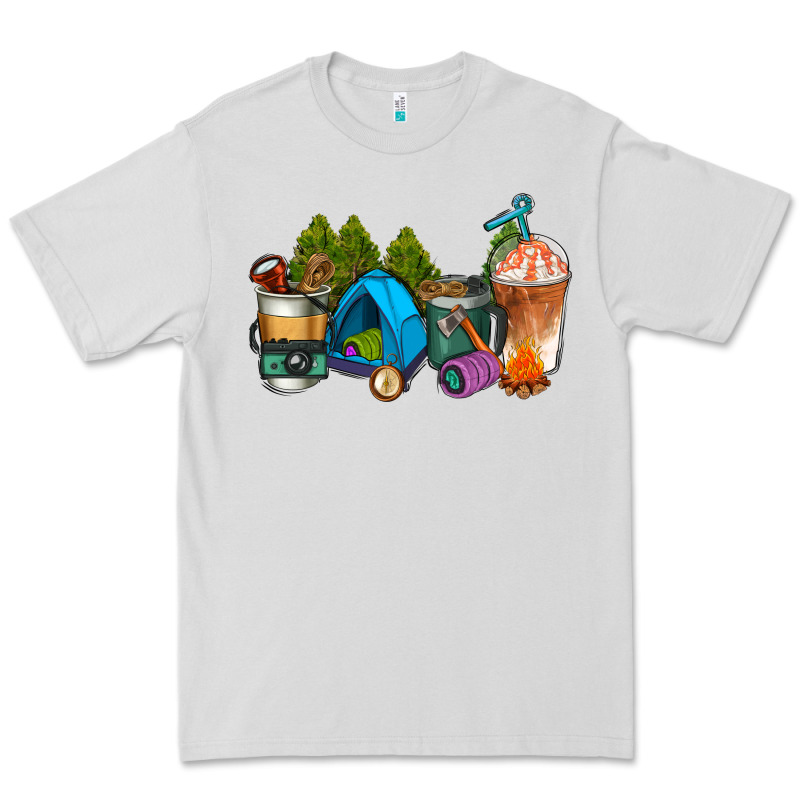 Camp Coffee Cups Ado Premium Tee by AdoDesignShop | Teevron
