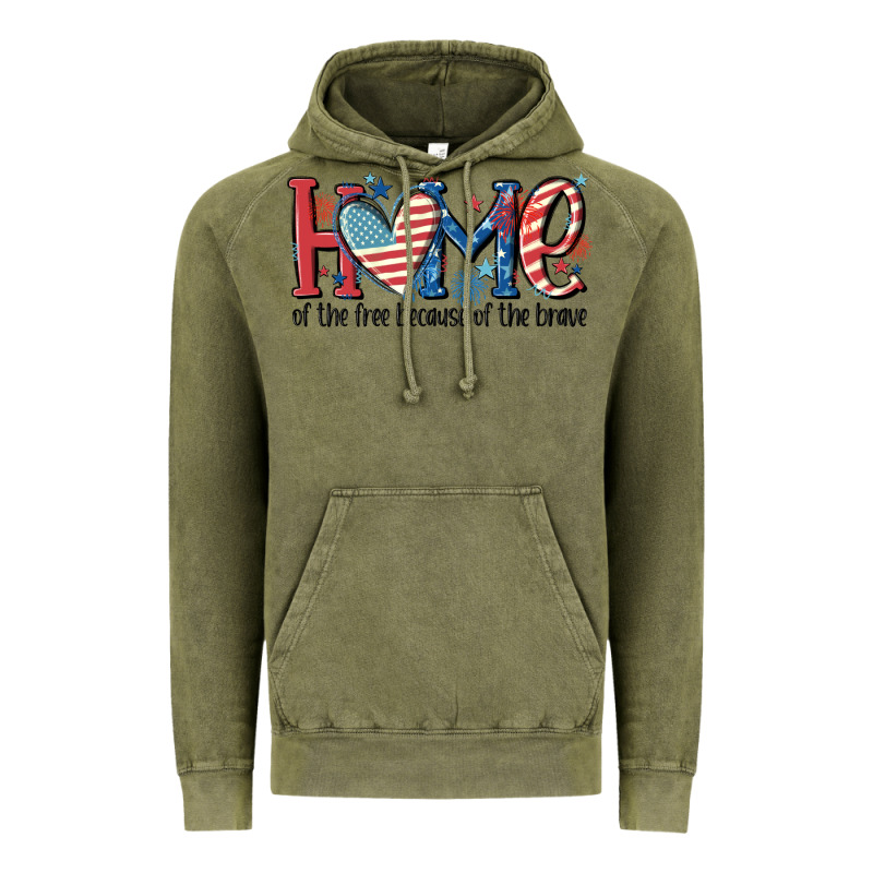 Home Of The Free Because Of The Brave Vintage Hoodie by MaliasSmallBusiness | Teevron