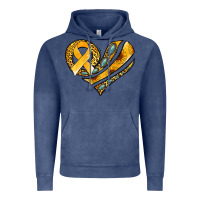 Vintage Denim childhood cancer awareness heart Vintage Hoodie - Jasminsmagicworld