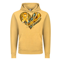 Vintage Mustard childhood cancer awareness heart Vintage Hoodie - Jasminsmagicworld