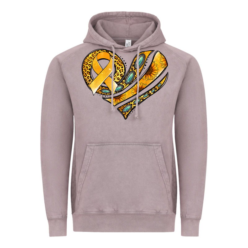 Childhood Cancer Awareness Heart Vintage Hoodie by Jasminsmagicworld | Teevron