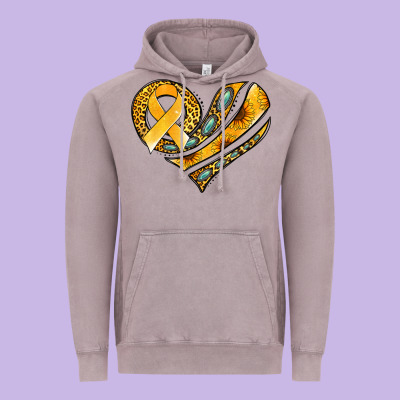 Childhood Cancer Awareness Heart Vintage Hoodie Designed By Jasminsmagicworld