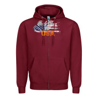 Burgundy God Bless The USA Zipper Hoodie - Bettercallsaul