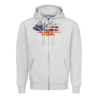 Dove Grey God Bless The USA Zipper Hoodie - Bettercallsaul