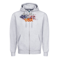 Heather Grey God Bless The USA Zipper Hoodie - Bettercallsaul