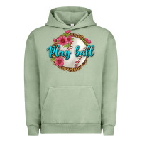 Pigment Oil Green play ball baseball Urban Hoodie - BundleAndBundleShop