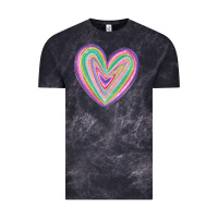 Cloud Black valentine's day colorful heart Vintage Tee - MaliasSmallBusiness