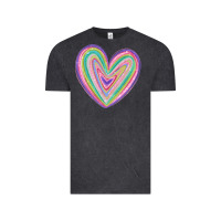 Vintage Black valentine's day colorful heart Vintage Tee - MaliasSmallBusiness