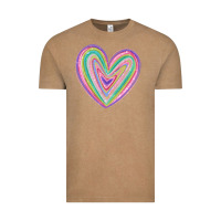 Vintage Coffee valentine's day colorful heart Vintage Tee - MaliasSmallBusiness
