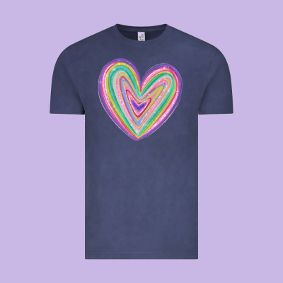 Valentine's Day Colorful Heart Vintage Tee Designed By Maliassmallbusiness
