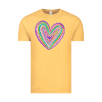 Vintage Mustard valentine's day colorful heart Vintage Tee - MaliasSmallBusiness