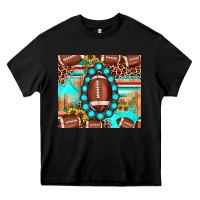 Black football leopard turquoise gemstone sunflower Heavy Core Tee - JahusDesignShop
