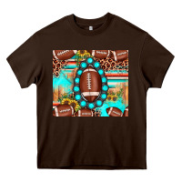 Chocolate Brown football leopard turquoise gemstone sunflower Heavy Core Tee - JahusDesignShop
