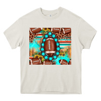 Football Leopard Turquoise Gemstone Sunflower Heavy Core Tee | Teevron
