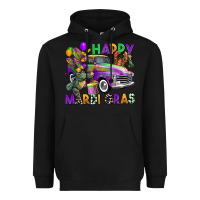 Black happy mardi gras truck Heavyweight Hoodie - CowGirlArtShop