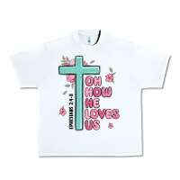 White oh how he loves us ephesians 2 4 8 Urban Heavy Tee - MaliasSmallBusiness