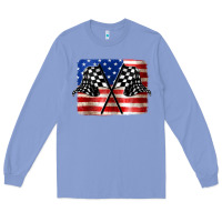 Colony Blue American Racing Flag Long Sleeve Tee - JahusDesignShop