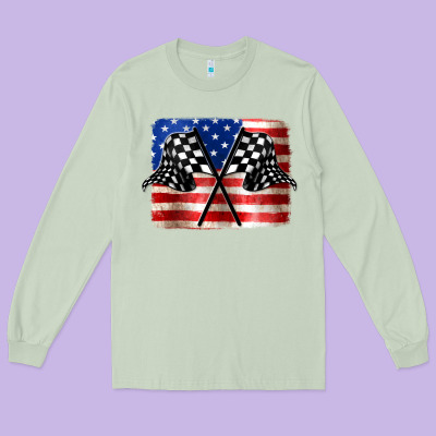 American Racing Flag Long Sleeve Tee Designed By Jahusdesignshop