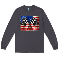 Smoke American Racing Flag Long Sleeve Tee - JahusDesignShop