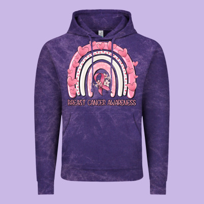 Breast Cancer  Awareness Rainbow Vintage Hoodie Designed By Maliassmallbusiness