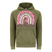 Vintage Olive breast cancer  awareness rainbow Vintage Hoodie - MaliasSmallBusiness