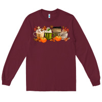 Burgundy pumpkin spice Long Sleeve Tee - MaliasSmallBusiness