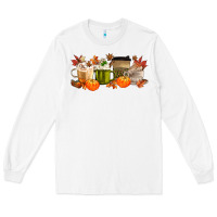 White pumpkin spice Long Sleeve Tee - MaliasSmallBusiness