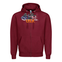 Burgundy God Bless The USA Zipper Hoodie - Bettercallsaul