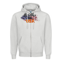 Dove Grey God Bless The USA Zipper Hoodie - Bettercallsaul