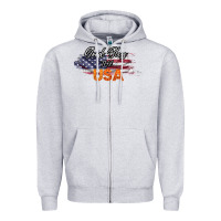 Heather Grey God Bless The USA Zipper Hoodie - Bettercallsaul