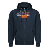 Navy God Bless The USA Zipper Hoodie - Bettercallsaul