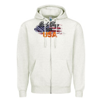 Oatmeal Heather God Bless The USA Zipper Hoodie - Bettercallsaul