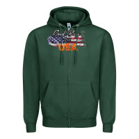 Sports Green God Bless The USA Zipper Hoodie - Bettercallsaul