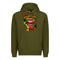 Army Green free ish juneteenth lips Premium Hoodie - CowGirlArtShop