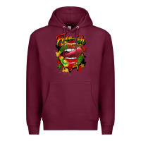 Burgundy free ish juneteenth lips Premium Hoodie - CowGirlArtShop